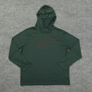 Reebok Hoodie Mens XL Green Lightweight Long Sleeve Pullover Activewear Logo